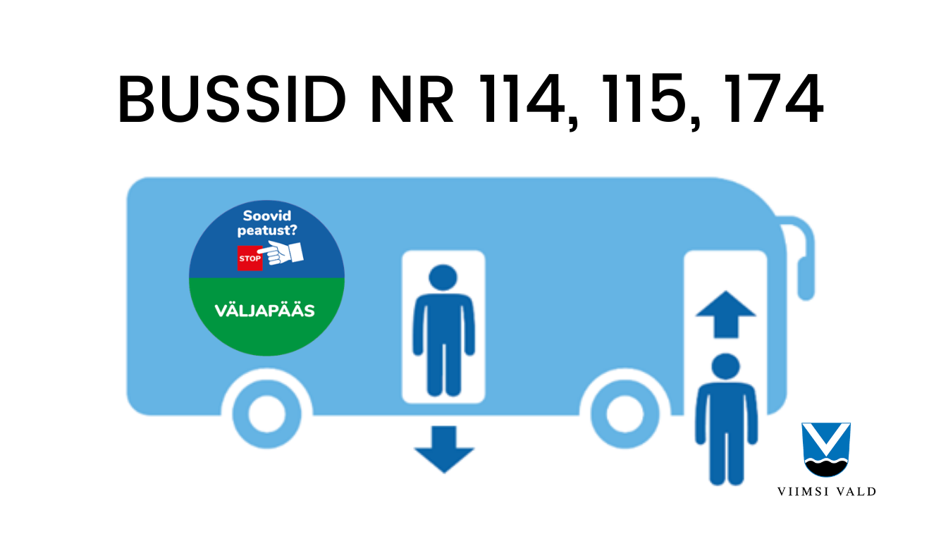 Pildil bussi sisenemise ja väljumise visuaal